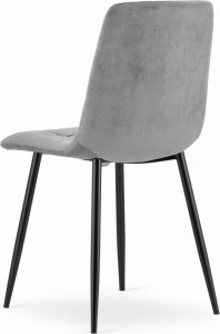 Leobert Krzesło KARA - jasny szary aksamit / nogi czarne x 2 6