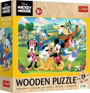 Trefl Puzzle drewniane 24 elementów Myszka Miki Mickey 1