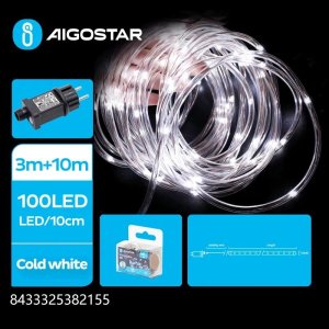 Taśma LED Aigostar  Wąż led niskiego napięcia 9 mm zewnętrzny zimny 10m+3 Wąż led niskiego napięcia 9 mm zewnętrzny zimny 10m+3 1