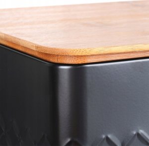 Chlebak Vilde Chlebak na Pieczywo Chleb z Deską Czarny Metalowy VILDE 33,5x18,5x12,5 cm 7