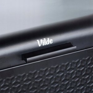 Chlebak Vilde Chlebak Pojemnik na Chleb Stalowy Mały Czarny Solidny VILDE 34 x 20 x 15 cm 5