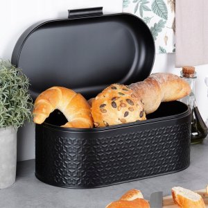 Chlebak Vilde Chlebak Pojemnik na Chleb Stalowy Mały Czarny Solidny VILDE 34 x 20 x 15 cm 10