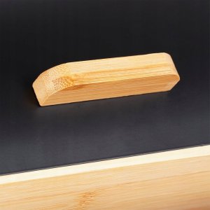 Chlebak Vilde Chlebak Pojemnik na Chleb Metalowy Drewniany Czarny VILDE 35,5x24,5x15,5 cm 5