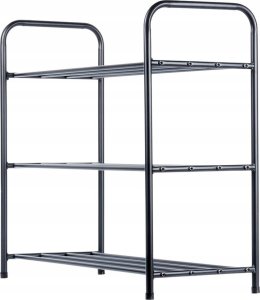 Vilde Półka Regał na Buty 3-Poziomowy Metalowy Czarny Solidny VILDE 63x28x60 cm 4