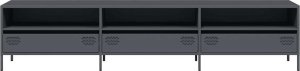 vidaXL vidaXL Szafka RTV, czarna, 202x39x43,5 cm, stal walcowana na zimno 4