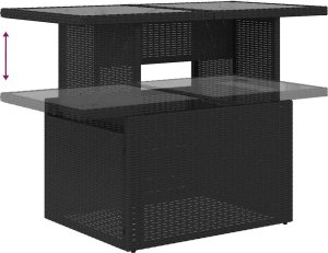 vidaXL 5-cz. zestaw wypoczynkowy do ogrodu, poduszki, czarny rattan PE 10