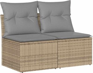 vidaXL vidaXL 4-cz. sofa ogrodowa z poduszkami, beżowy, rattan PE i akacja 2