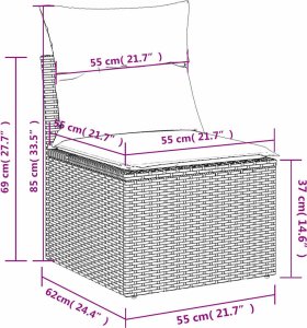 vidaXL vidaXL 4-cz. sofa ogrodowa z poduszkami, beżowy, rattan PE i akacja 8