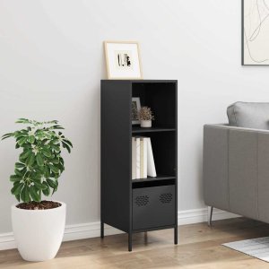 vidaXL vidaXL Szafka, czarna, 35x39x103,5 cm, stal 3