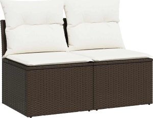 vidaXL vidaXL 4-cz sofa ogrodowa z poduszkami, brązowy rattan PE i akacja 2