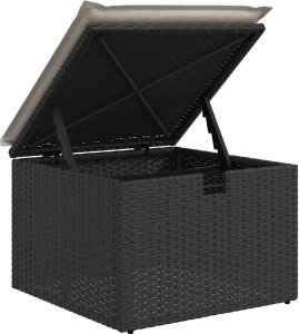 vidaXL vidaXL 5-cz. zestaw wypoczynkowy do ogrodu, poduszki, czarny rattan PE 8