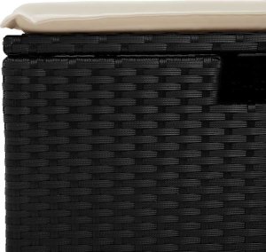 vidaXL vidaXL 5-cz. zestaw wypoczynkowy do ogrodu, poduszki, czarny rattan PE 10