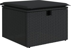 vidaXL vidaXL 8-cz. zestaw wypoczynkowy do ogrodu, z poduszkami, czarny 6