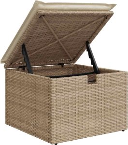 vidaXL vidaXL 7-cz. zestaw wypoczynkowy do ogrodu, z poduszkami, beżowy 10