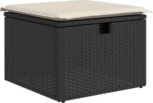 vidaXL vidaXL 5-cz. zestaw wypoczynkowy do ogrodu, poduszki, czarny rattan PE 5