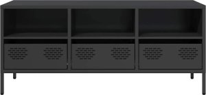 vidaXL vidaXL Szafka RTV, czarna, 101,5x39x43,5 cm, stal walcowana na zimno 4
