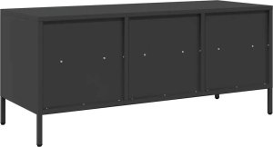 vidaXL vidaXL Szafka RTV, czarna, 101,5x39x43,5 cm, stal walcowana na zimno 7
