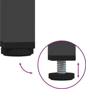 vidaXL vidaXL Szafka RTV, czarna, 101,5x39x43,5 cm, stal walcowana na zimno 8