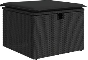 vidaXL vidaXL 4-cz. zestaw wypoczynkowy do ogrodu, poduszki, czarny rattan PE 5