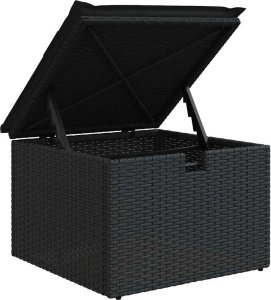 vidaXL vidaXL 4-cz. zestaw wypoczynkowy do ogrodu, poduszki, czarny rattan PE 8