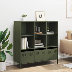 vidaXL vidaXL Szafka, oliwkowa, 101,5x39x103,5 cm, stal 3