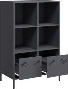 vidaXL vidaXL Szafka, antracytowa, 68x39x103,5 cm, stal 4