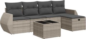 vidaXL vidaXL 6-cz. zestaw mebli ogrodowych, z poduszkami, jasnoszary 2