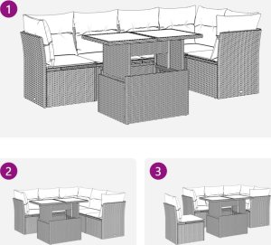 vidaXL 6-cz. zestaw wypoczynkowy do ogrodu, z poduszkami, brązowy 9