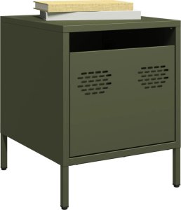 vidaXL vidaXL Szafki nocne, 2 szt., oliwkowa zieleń, 35x39x43,5 cm, stal 1