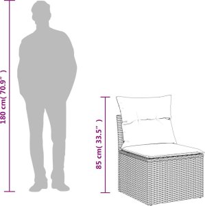 vidaXL vidaXL 4-cz sofa ogrodowa z poduszkami, jasnoszary, rattan PE i akacja 8