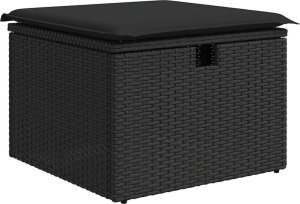 vidaXL vidaXL 7-cz. zestaw wypoczynkowy do ogrodu, z poduszkami, czarny 5