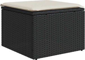 vidaXL 9-cz. zestaw wypoczynkowy do ogrodu, z poduszkami, czarny 5