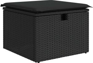 vidaXL vidaXL 5-cz. zestaw wypoczynkowy do ogrodu, poduszki, czarny rattan PE 5