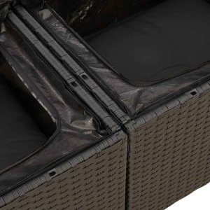 vidaXL vidaXL 5-cz. zestaw wypoczynkowy do ogrodu, poduszki, czarny rattan PE 10