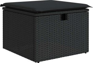 vidaXL 8-cz. zestaw wypoczynkowy do ogrodu, z poduszkami, czarny 5