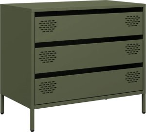 vidaXL Szafka, oliwkowa, 68x39x58,5 cm, stal walcowana na zimno 2