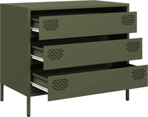 vidaXL Szafka, oliwkowa, 68x39x58,5 cm, stal walcowana na zimno 4