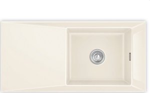Zlewozmywak SYSTEMCERAM Systemceram Siro 100 Magnolia, zlewozmywak ceramiczny, korek manualny 1