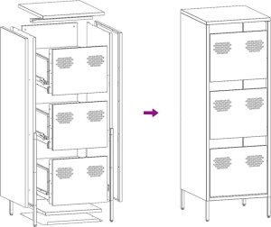 vidaXL Szafka, musztardowa, 39x35x103,5 cm, stal 11