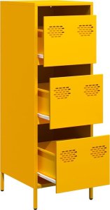 vidaXL Szafka, musztardowa, 39x35x103,5 cm, stal 4