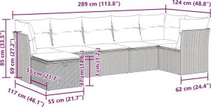 vidaXL 7-cz. zestaw wypoczynkowy do ogrodu, z poduszkami, beżowy 12