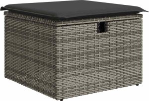 vidaXL 8-cz. zestaw mebli ogrodowych z poduszkami, szary, polirattan 6