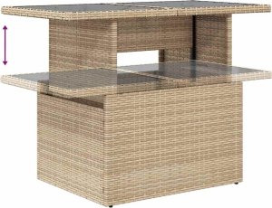 vidaXL 8-cz. zestaw mebli ogrodowych z poduszkami, beżowy, polirattan 8