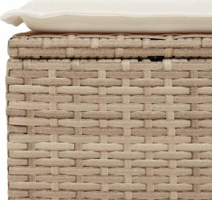 vidaXL 9-cz. zestaw mebli ogrodowych z poduszkami, beżowy, polirattan 11