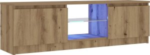 vidaXL Szafka pod TV z oświetleniem LED, dąb artisan, 120x30x36 cm 5