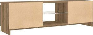 vidaXL Szafka pod TV z oświetleniem LED, dąb artisan, 120x30x36 cm 9