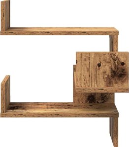 vidaXL Narożna półka ścienna, stare drewno, 40x40x49,5 cm 5