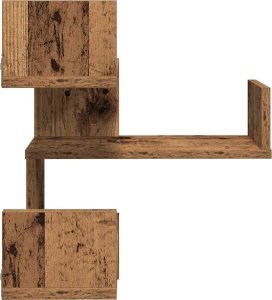 vidaXL Narożna półka ścienna, stare drewno, 40x40x49,5 cm 6