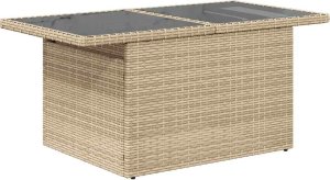 vidaXL 9-cz. zestaw mebli ogrodowych z poduszkami, beżowy, polirattan 7