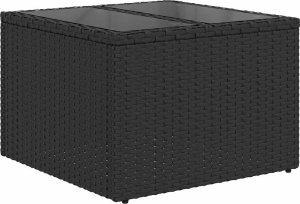 vidaXL 6-cz. zestaw mebli ogrodowych z poduszkami, czarny polirattan 6